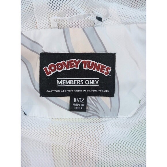 Looney Tunes Character Jacket sz 10/12 Youth Members Only Hooded Windbreaker - Picture 7 of 8